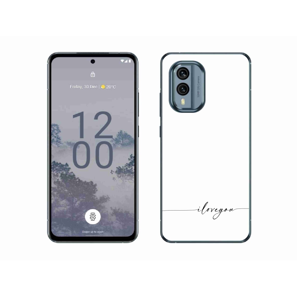 Gelový kryt mmCase na Nokia X30 5G - I love you bílé pozadí