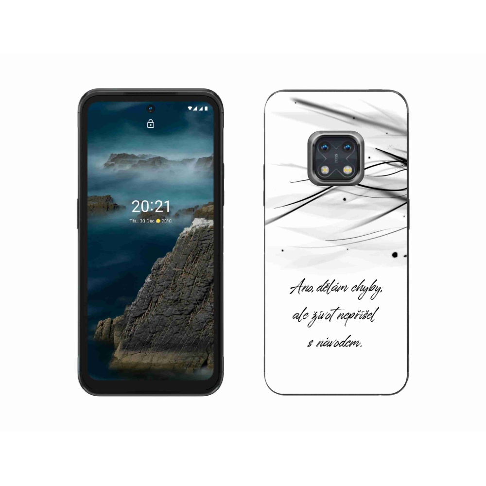 Gelový kryt mmCase na Nokia XR20 - citát bílé pozadí
