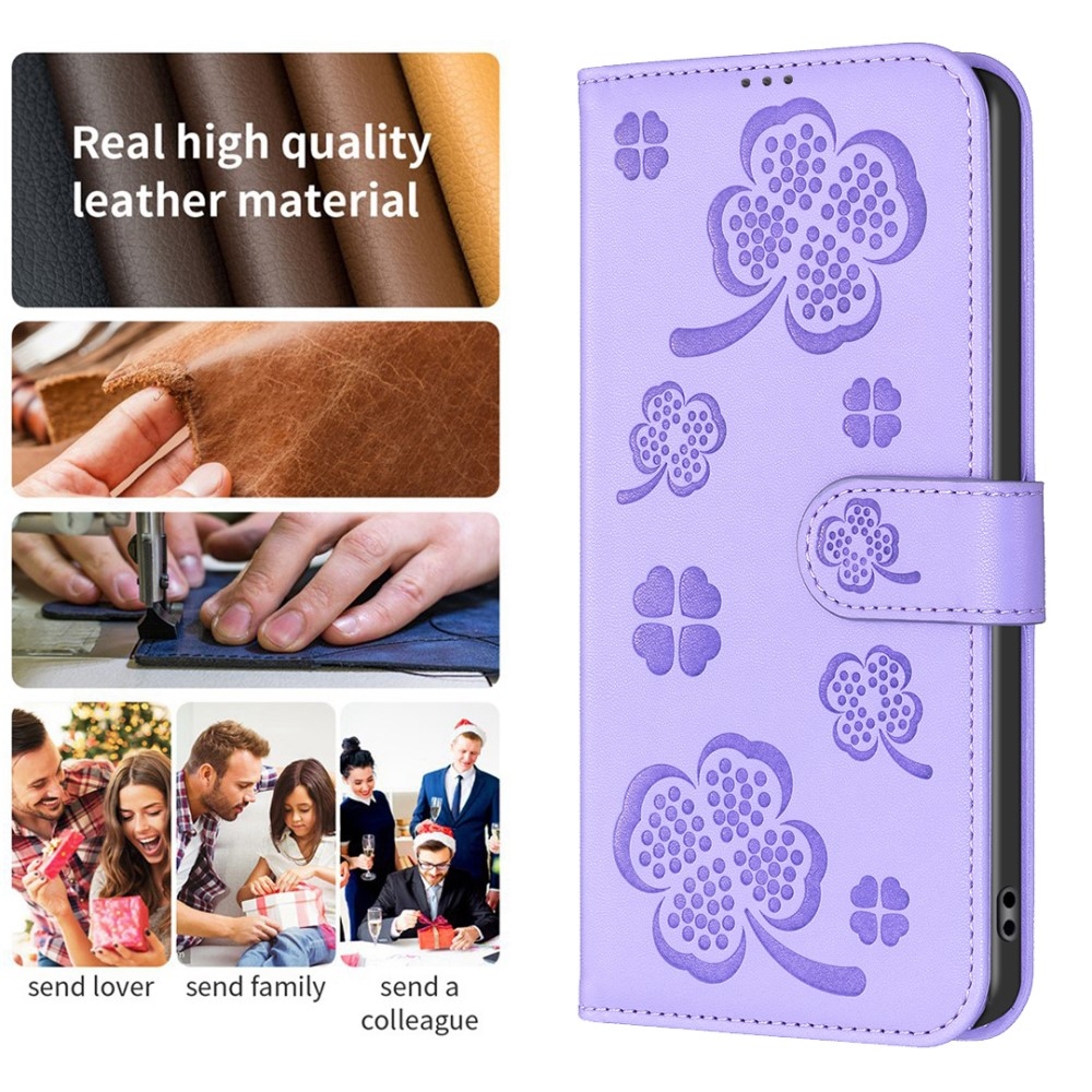 Clover knížkové pouzdro na Samsung Galaxy A06 4G - fialové