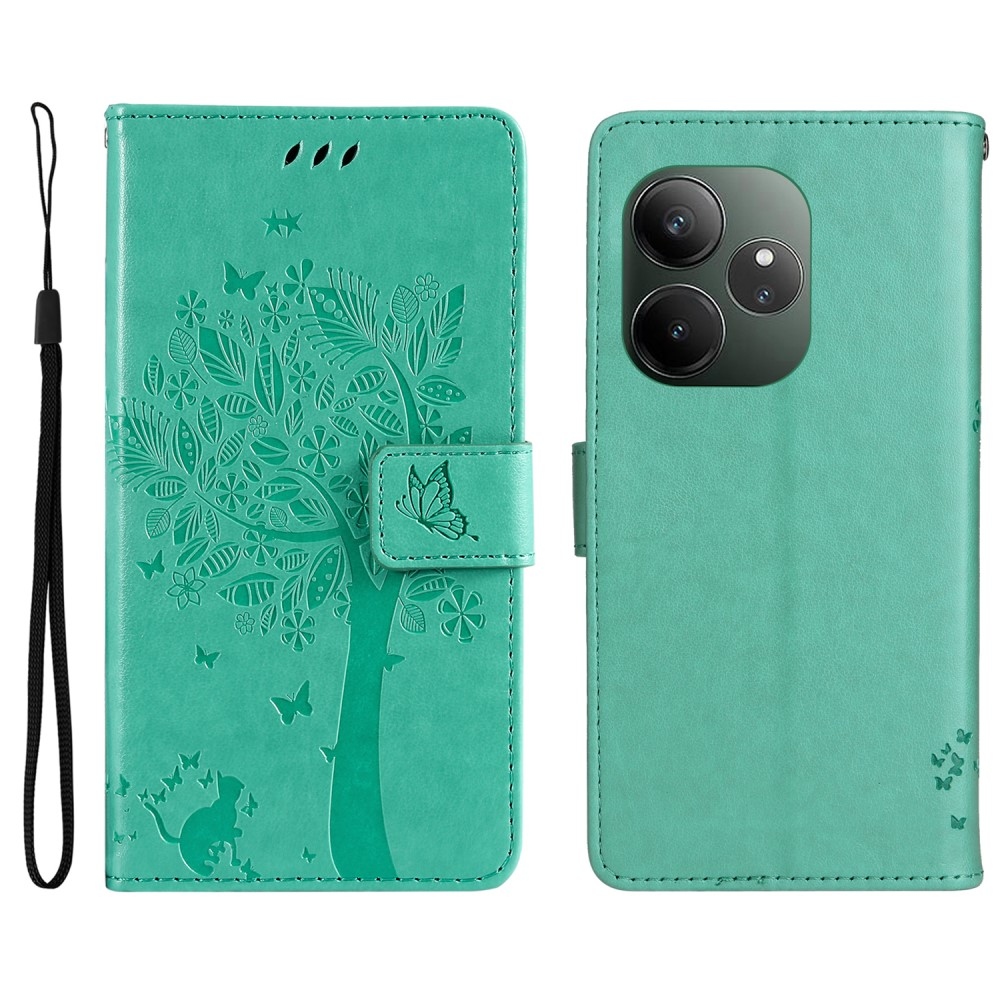 Tree knížkové pouzdro na Realme GT 6 5G/GT 6T 5G - modrozelené