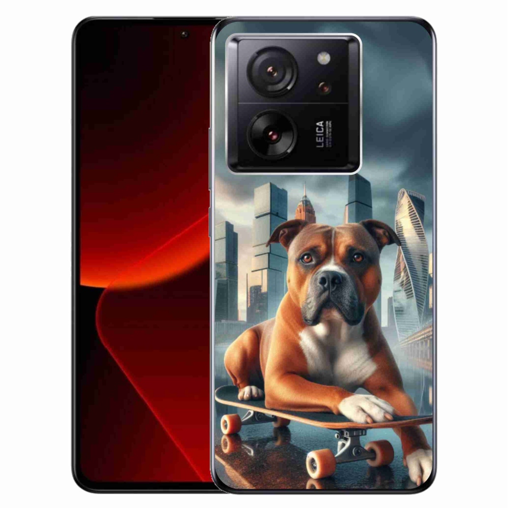 Gelový kryt mmCase na Xiaomi 13T/13T Pro - pes na skateboardu