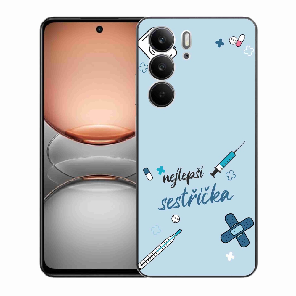 Gelový kryt mmCase na Realme C75 - nejlepší sestřička modré pozadí