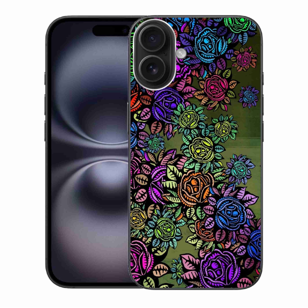 Gelový kryt mmCase na iPhone 16 Plus - květiny 6