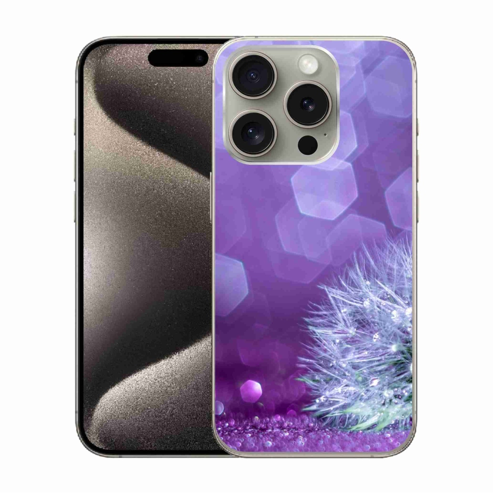 Gelový kryt mmCase na iPhone 15 Pro - odkvetlá pampeliška 2