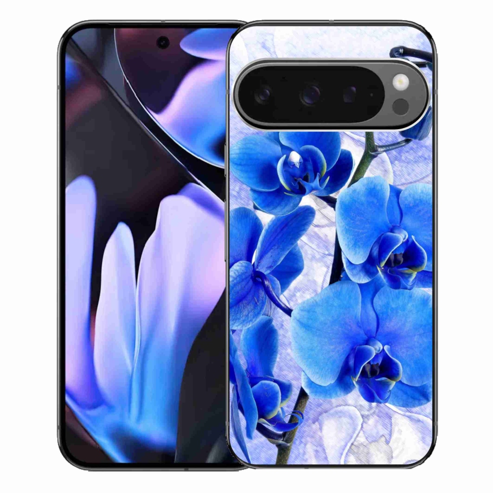 Gelový kryt mmCase na Google Pixel 9 Pro XL - modré květy