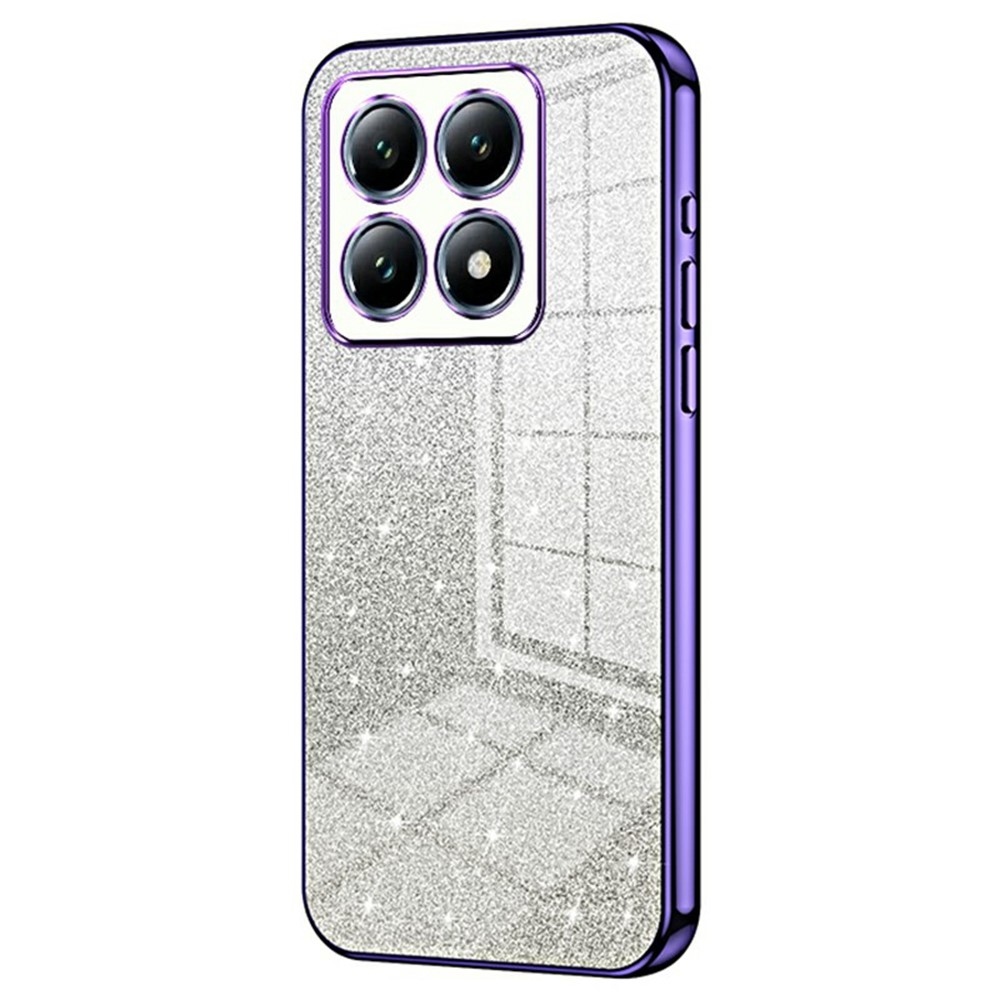 Cut gelový třpytivý obal na Xiaomi 14T Pro - fialový