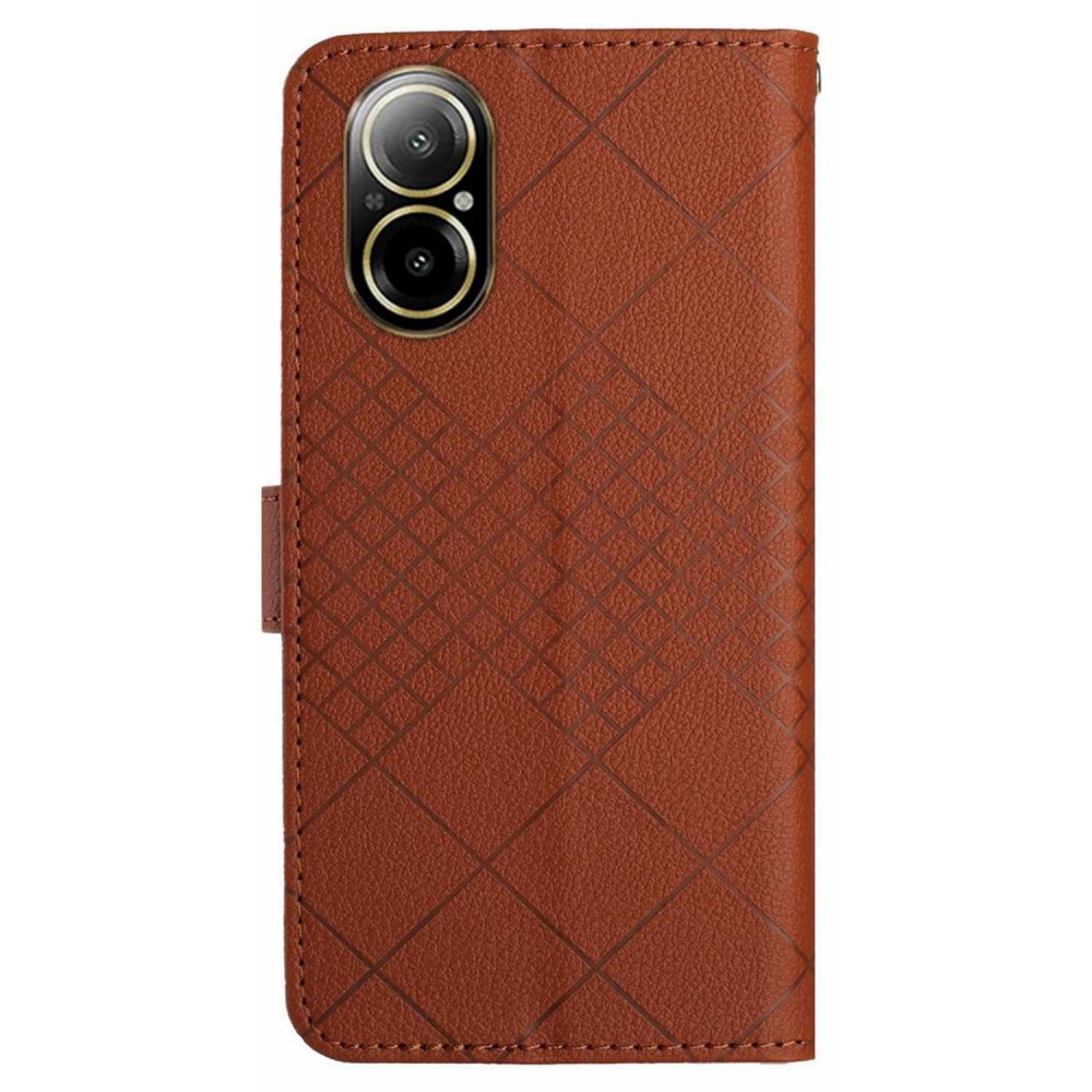 Texture knížkové pouzdro na mobil Realme C67 - hnědé