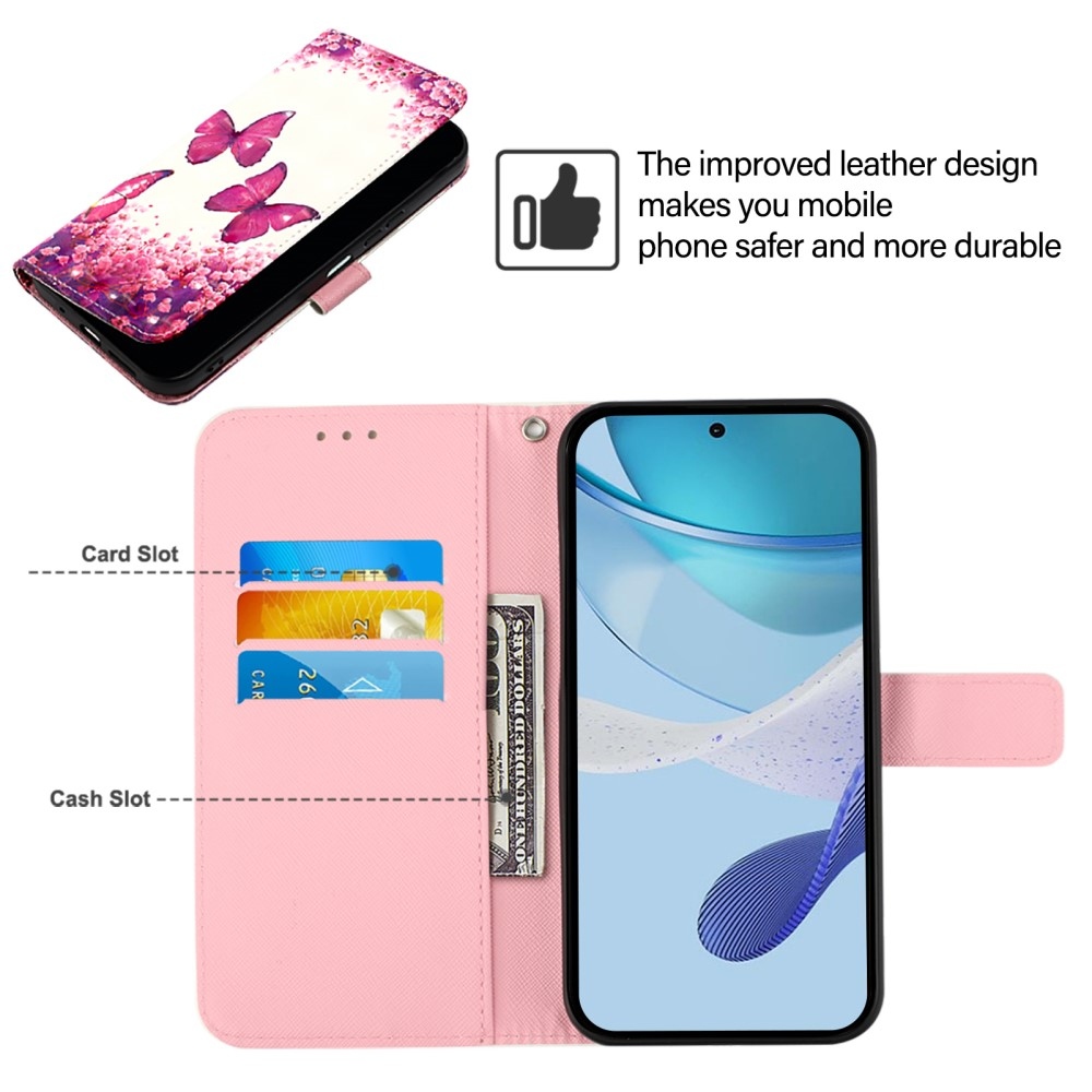 Patte knížkové pouzdro na Samsung Galaxy M55 5G - růžoví motýli
