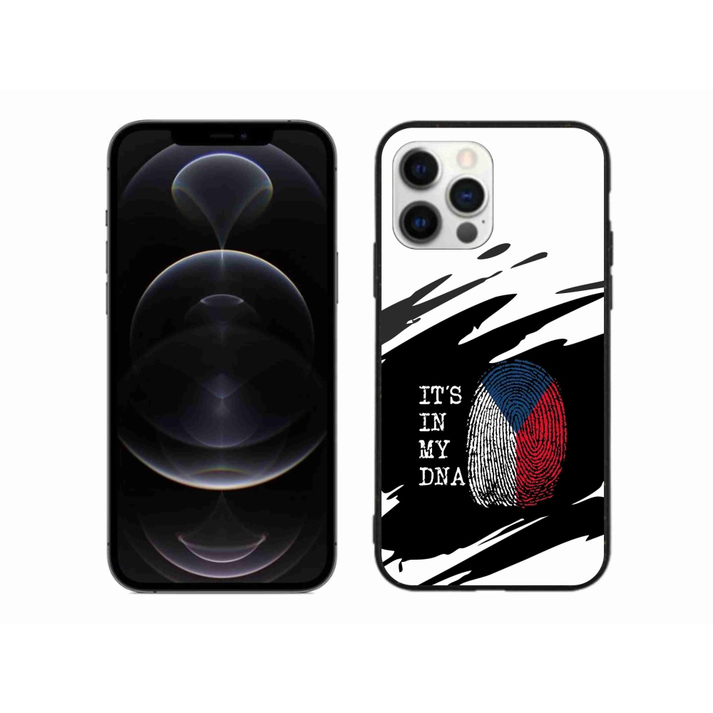Gelový kryt mmCase na iPhone 12 Pro Max - vlajka otisk prstu černobílé pozadí