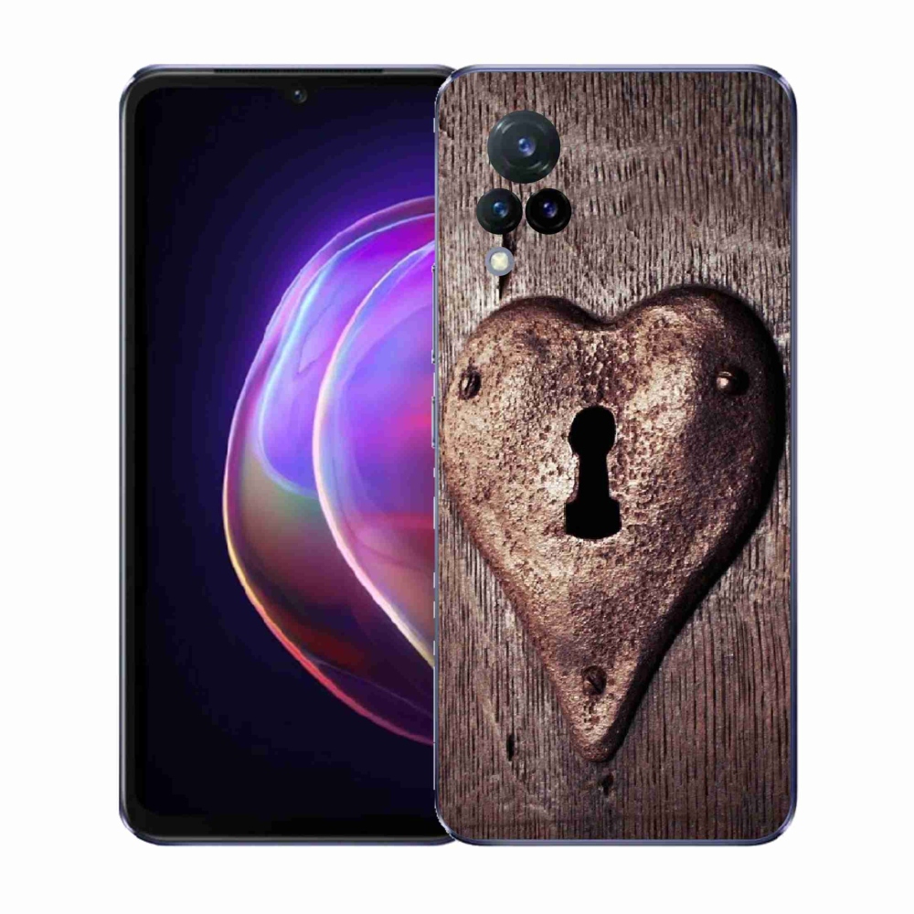 Gelový kryt mmCase na Vivo V21 4G/5G - zámek ve tvaru srdce