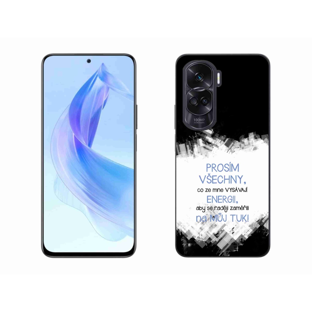 Gelový kryt mmCase na Honor 90 Lite - vtipný text 1 modrý