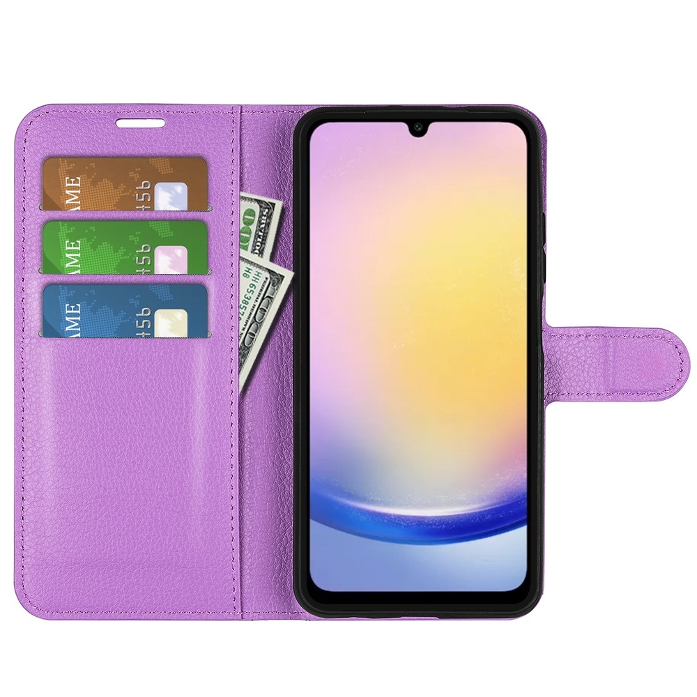 Litchi knížkové pouzdro na Samsung Galaxy A26 5G - fialové