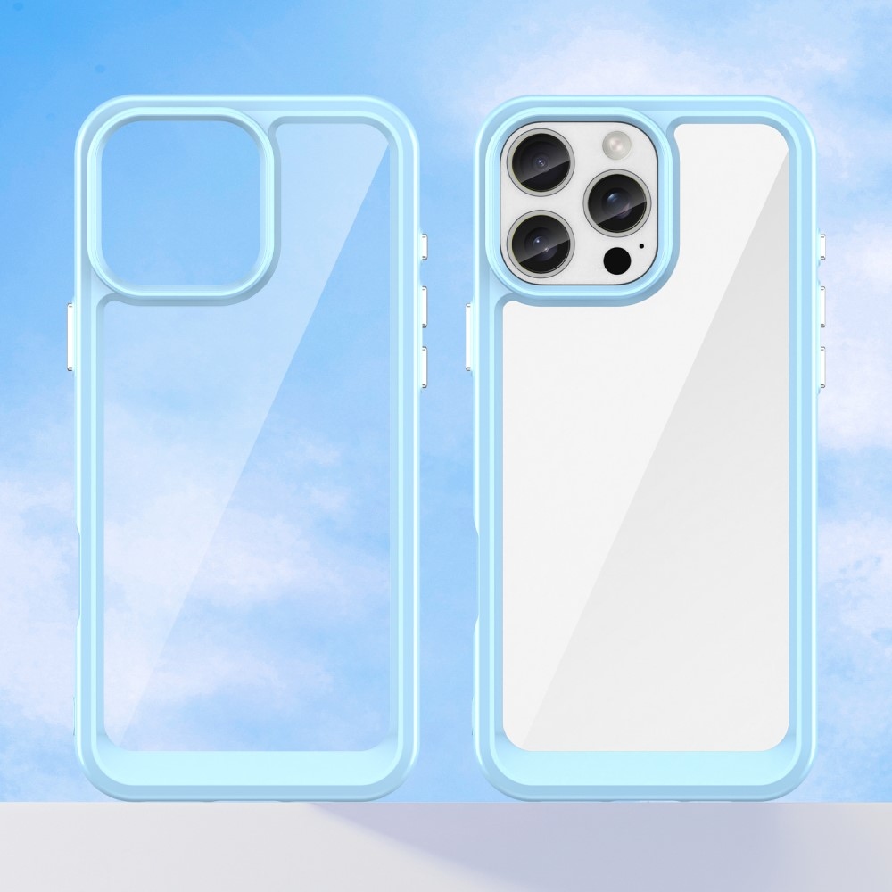 Gelový obal s pevnými zády na iPhone 16 Pro Max - modrý