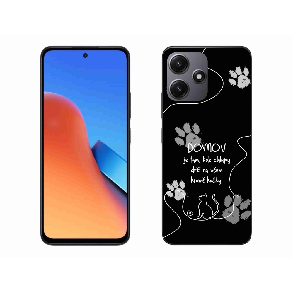 Gelový kryt mmCase na Xiaomi Redmi 12 5G - kočičí motiv černé pozadí