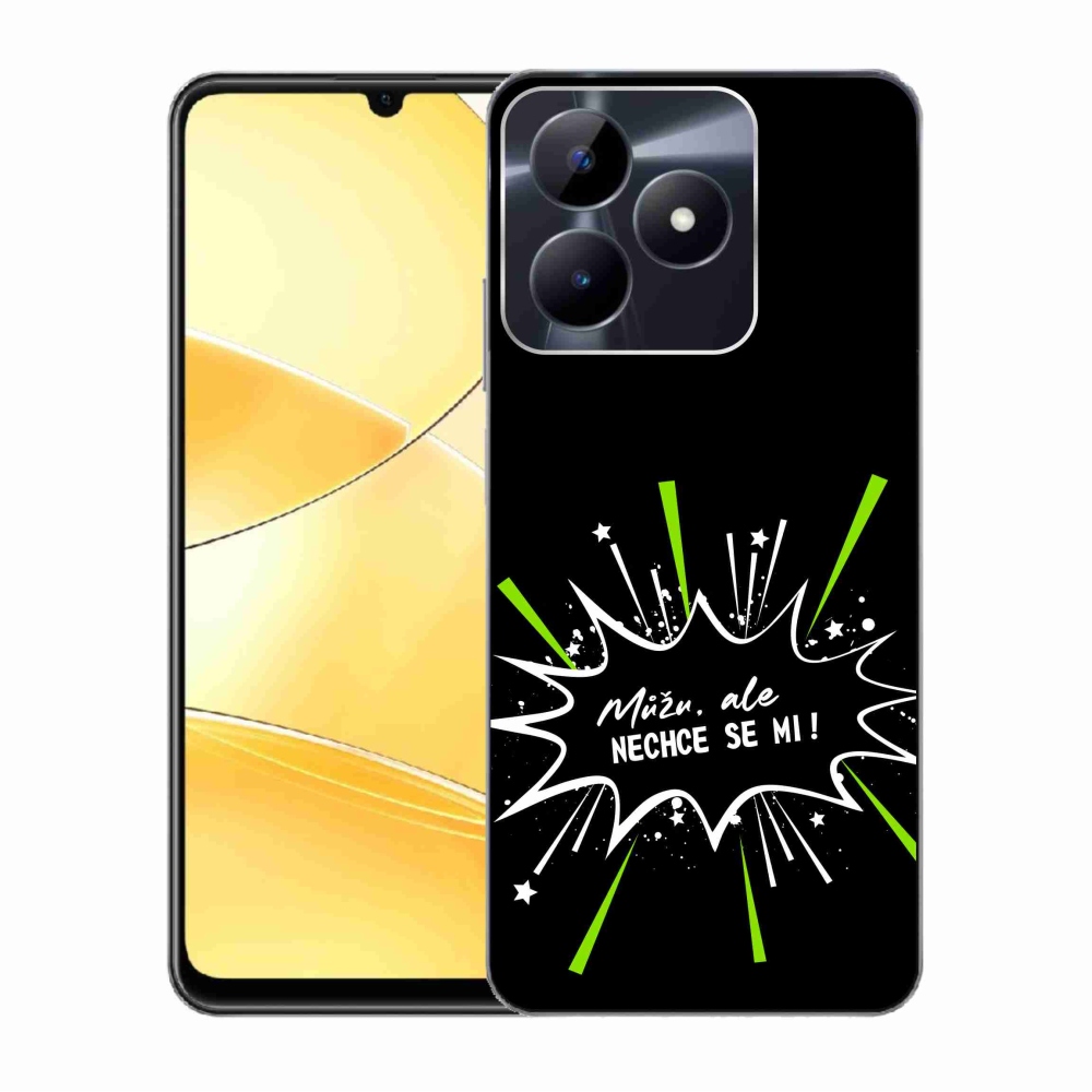 Gelový kryt mmCase na Realme C51/C53 - vtipný text 11 černé pozadí