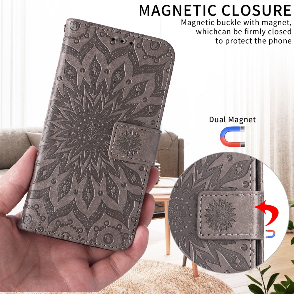 Sunflower knížkové pouzdro na Xiaomi Redmi 15C 4G/5G (173mm) - šedé