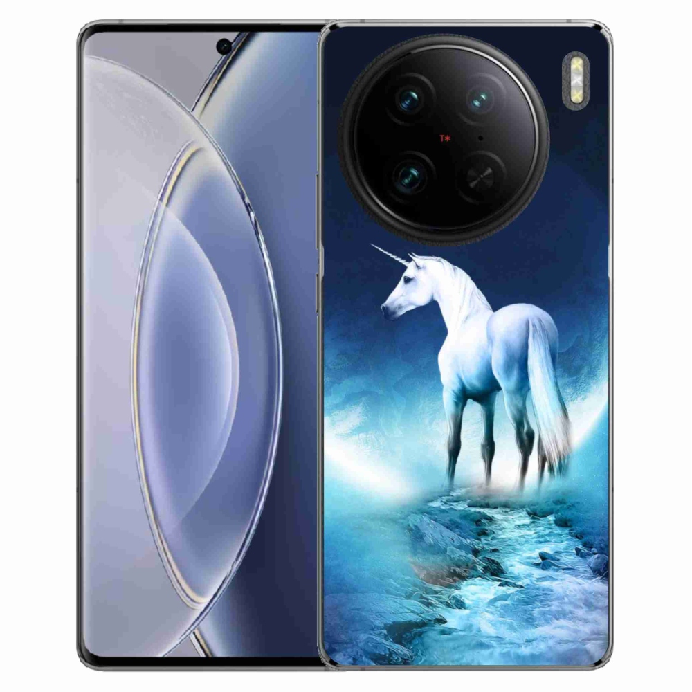 Gelový kryt mmCase na Vivo X90 Pro - bílý jednorožec