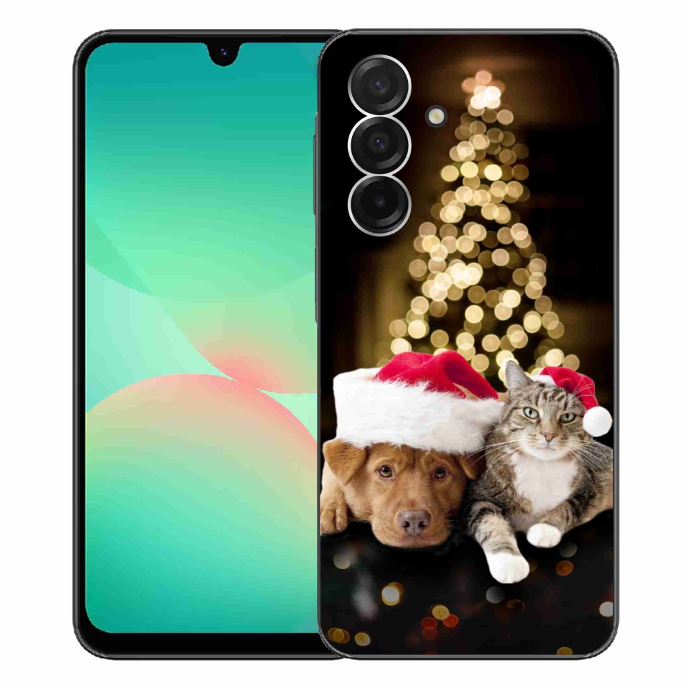 Gelový kryt mmCase na Samsung Galaxy A26 5G - vánoční pes a kočka