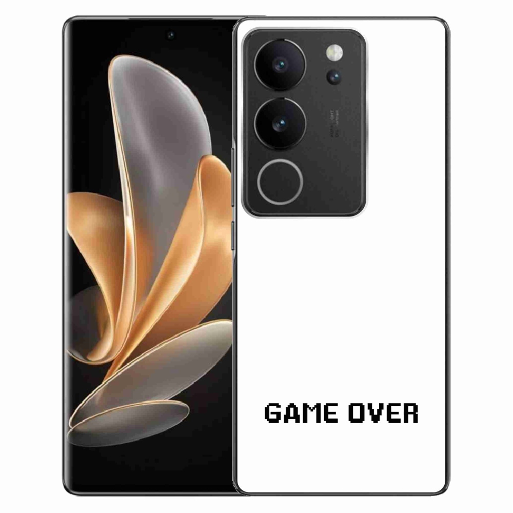 Gelový kryt mmCase na Vivo V29 5G - game over bílé pozadí