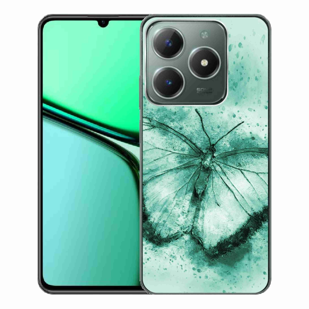 Gelový obal mmCase na Realme C61 - zelený motýl