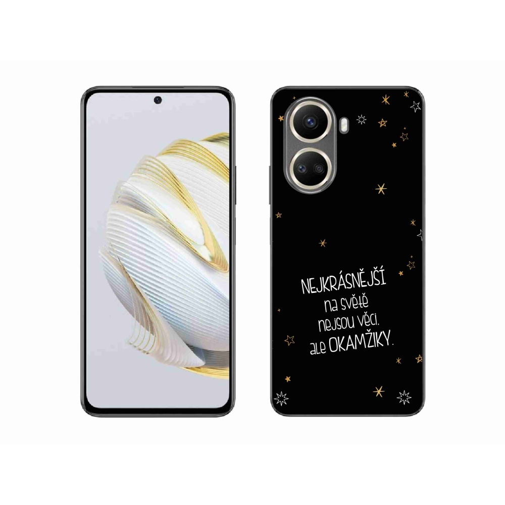 Gelový kryt mmCase na Huawei Nova 10 SE - citát 4 černé pozadí