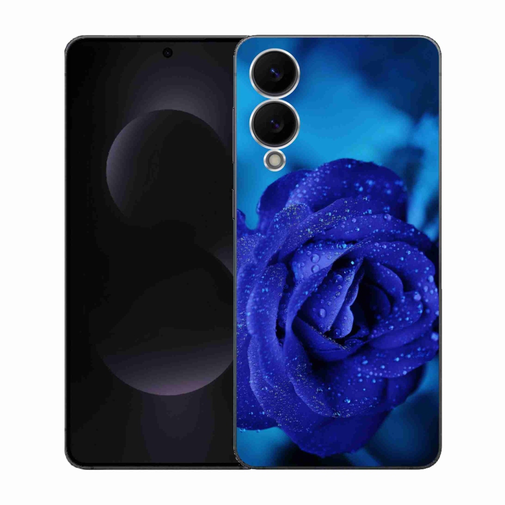 Gelový kryt mmCase na Samsung Galaxy S25 Edge - modrá růže