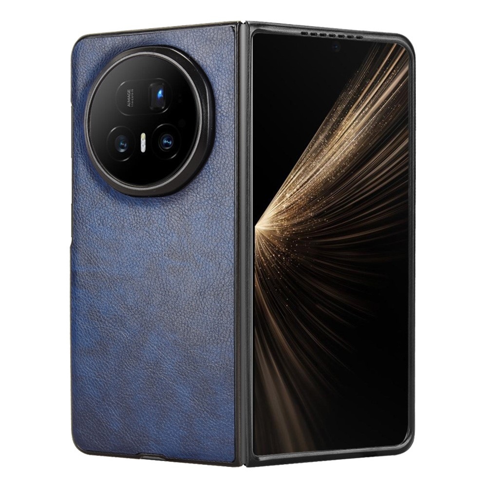 Vintages plastové pouzdro s umělou kůží na Honor Magic V5 - modré