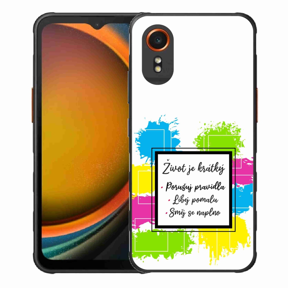 Gelový kryt mmCase na Samsung Galaxy Xcover 7 - citát 5 bílé pozadí