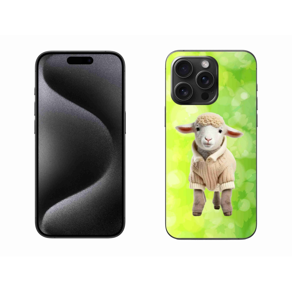 Gelový kryt mmCase na iPhone 15 Pro Max - jehně ve svetru