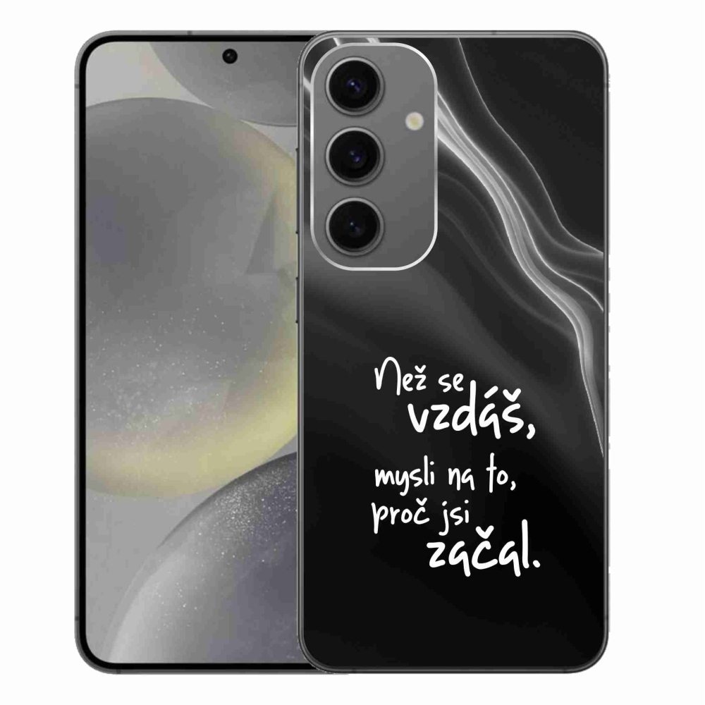 Gelový kryt mmCase na Samsung Galaxy S24+ - citát 2 černé pozadí