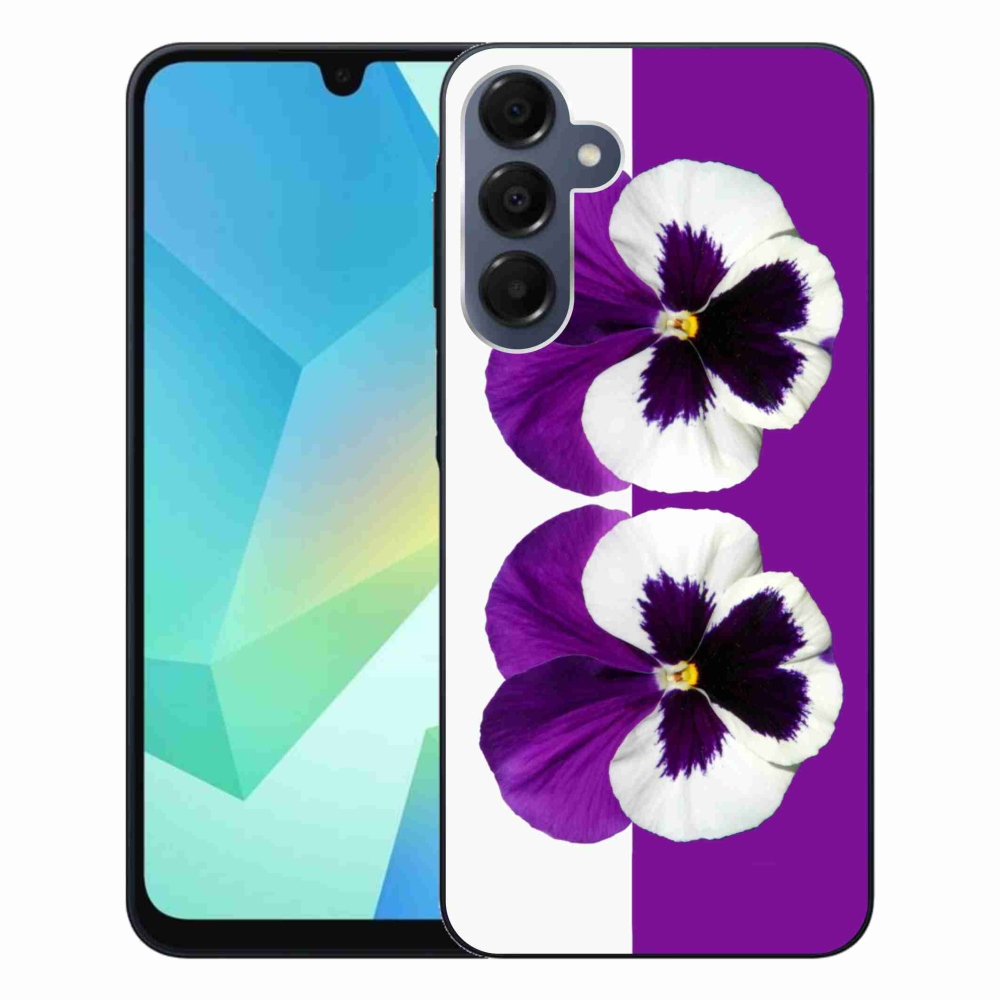 Gelový kryt mmCase na Samsung Galaxy A16 4G/5G - fialovobílý květ