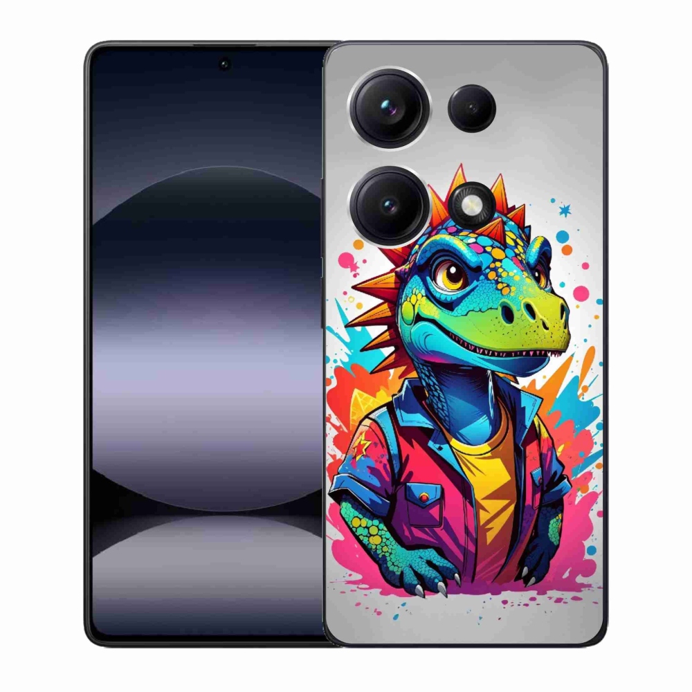 Gelový kryt mmCase na Xiaomi Redmi Note 14S - barevný dinosaurus