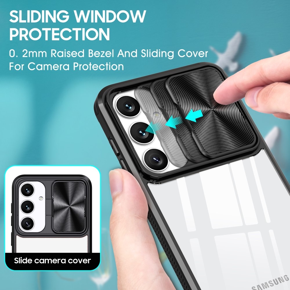 Backplate odolný kryt s krytkou fotoaparátu na Samsung Galaxy S25+ - černý