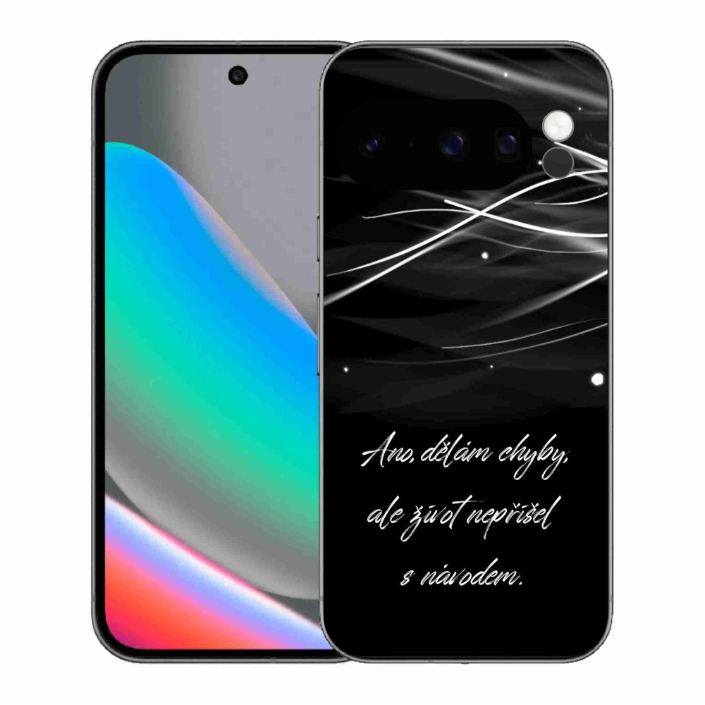 Gelový kryt mmCase na Google Pixel 10 Pro - citát černé pozadí