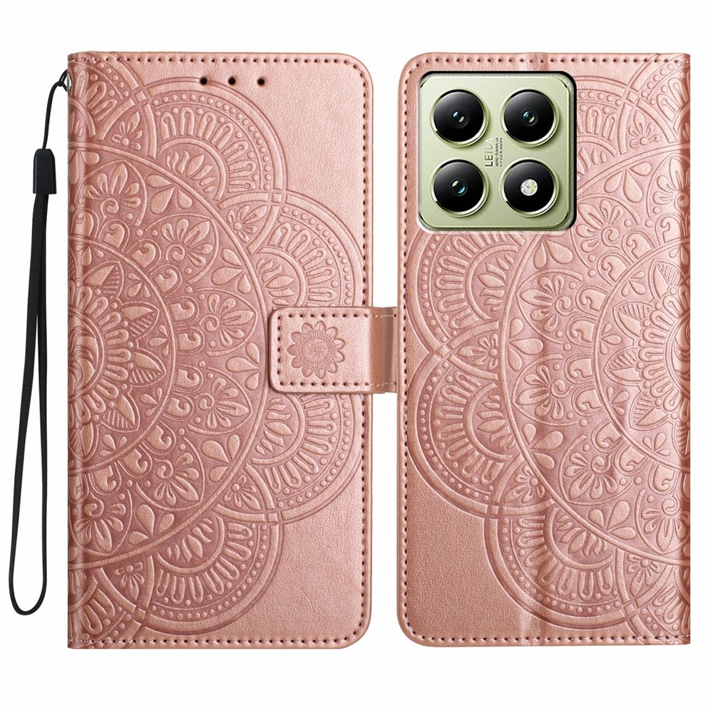 Mandala knížkové pouzdro na Xiaomi 15T Pro - růžovozlaté