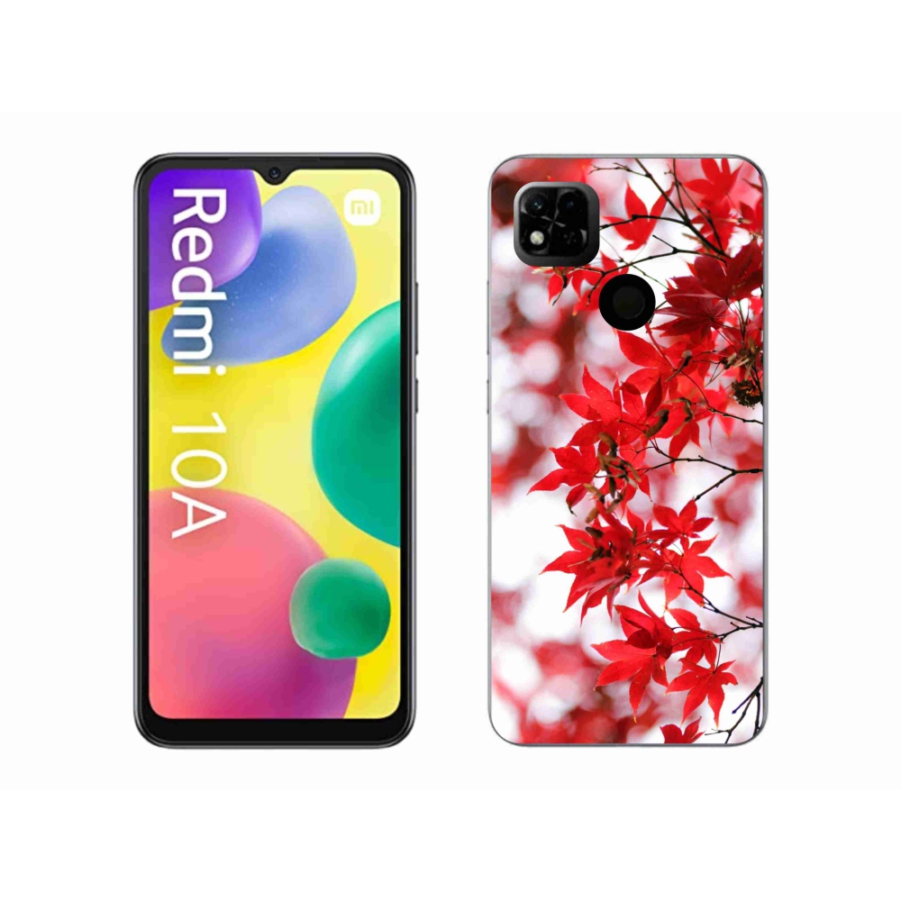 Gelový kryt mmCase na Xiaomi Redmi 10A - červené listy