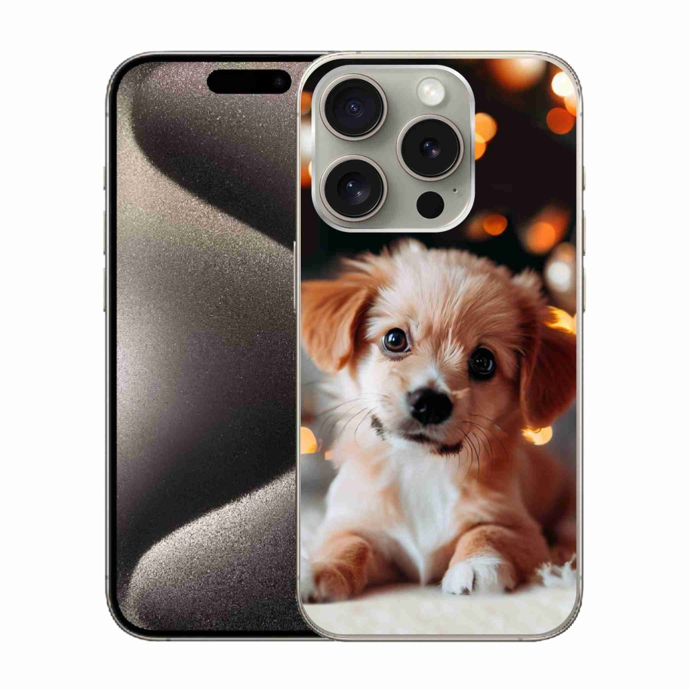 Gelový kryt mmCase na iPhone 15 Pro - štěňátko