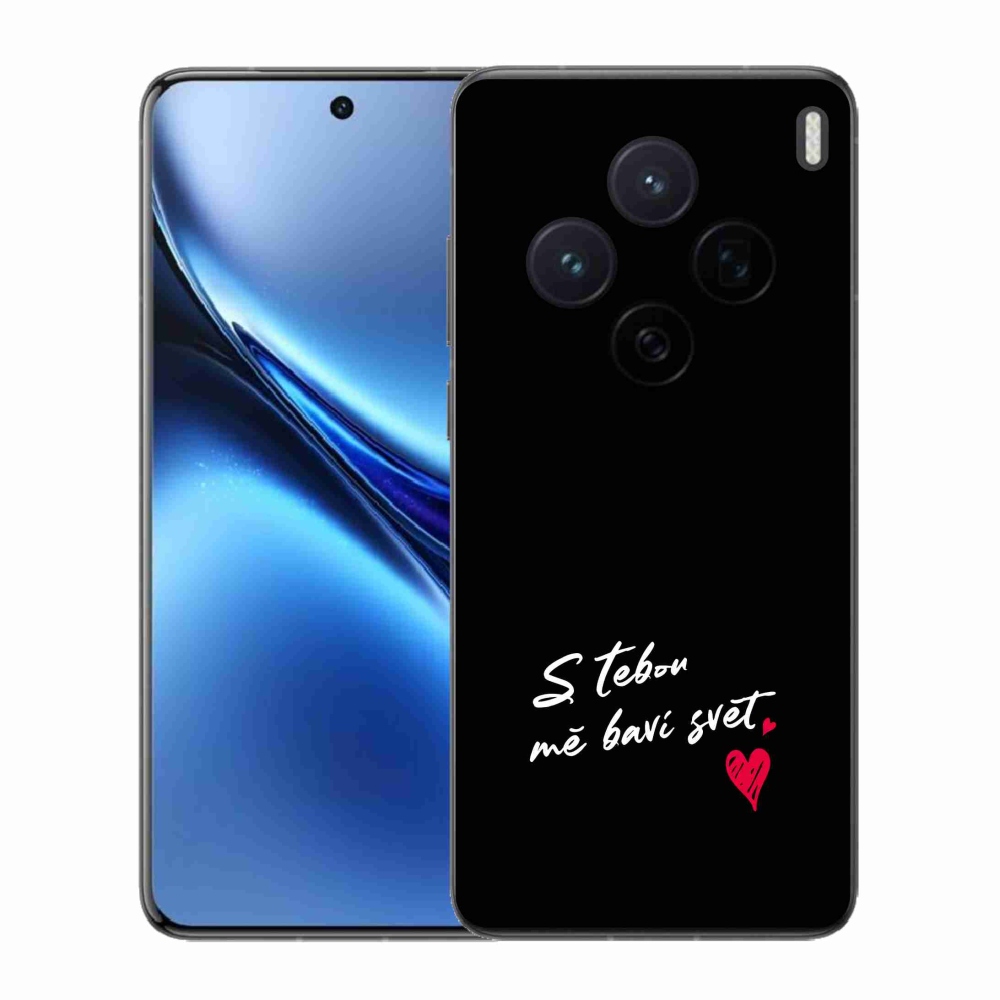 Gelový kryt mmCase na Vivo X200 5G - zamilovaný text 1 černé pozadí