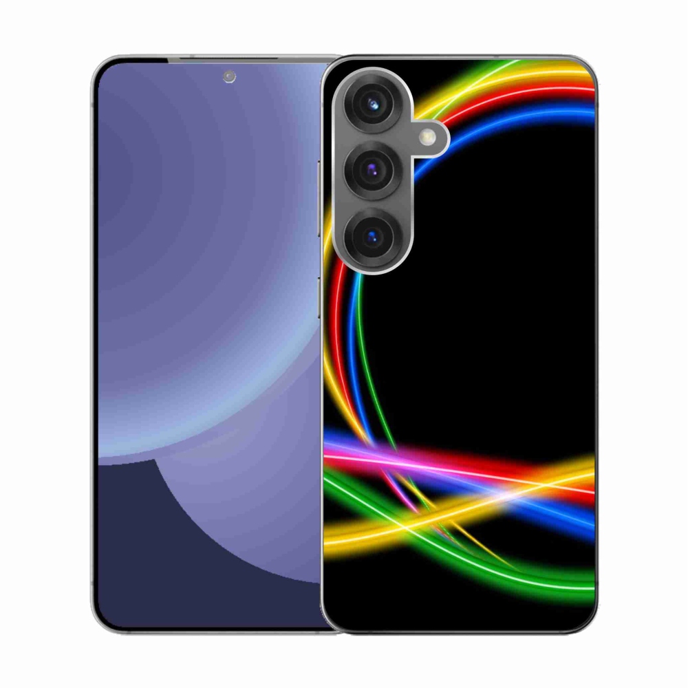 Gelový kryt mmCase na Samsung Galaxy S25 - neonové kruhy