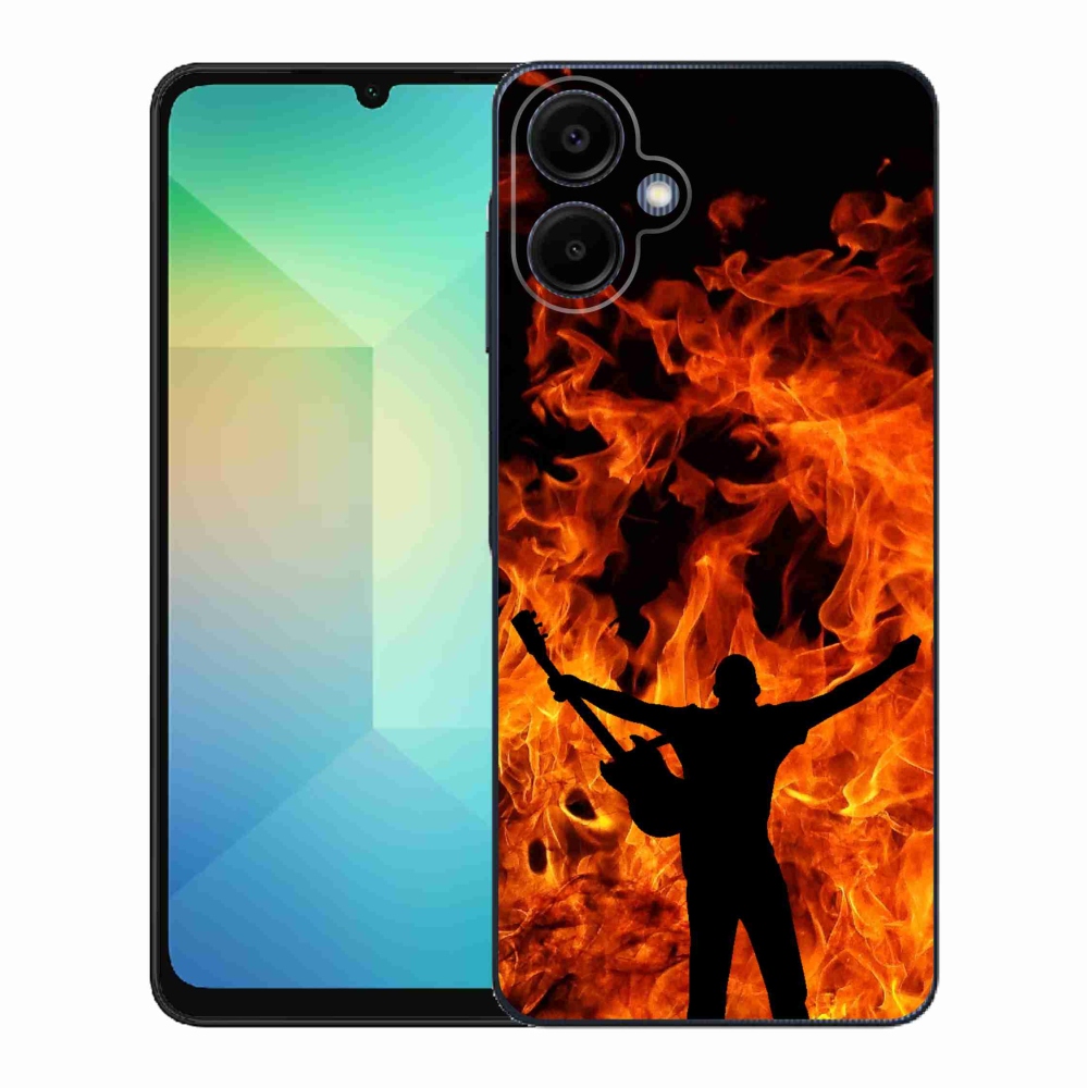Gelový kryt mmCase na Samsung Galaxy A06 4G - muzikant a oheň
