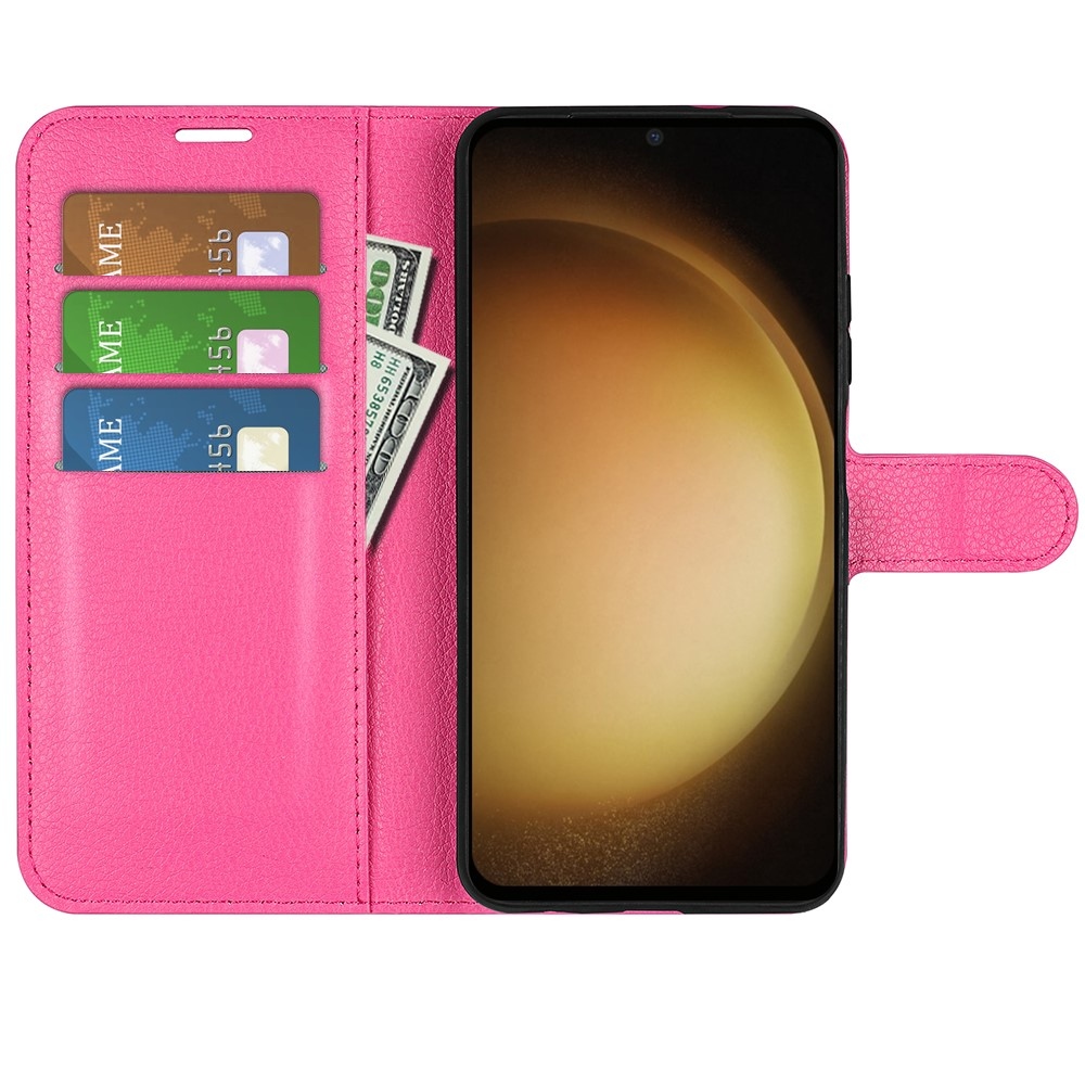 Litchi knížkové pouzdro na Samsung Galaxy S24+ - rose