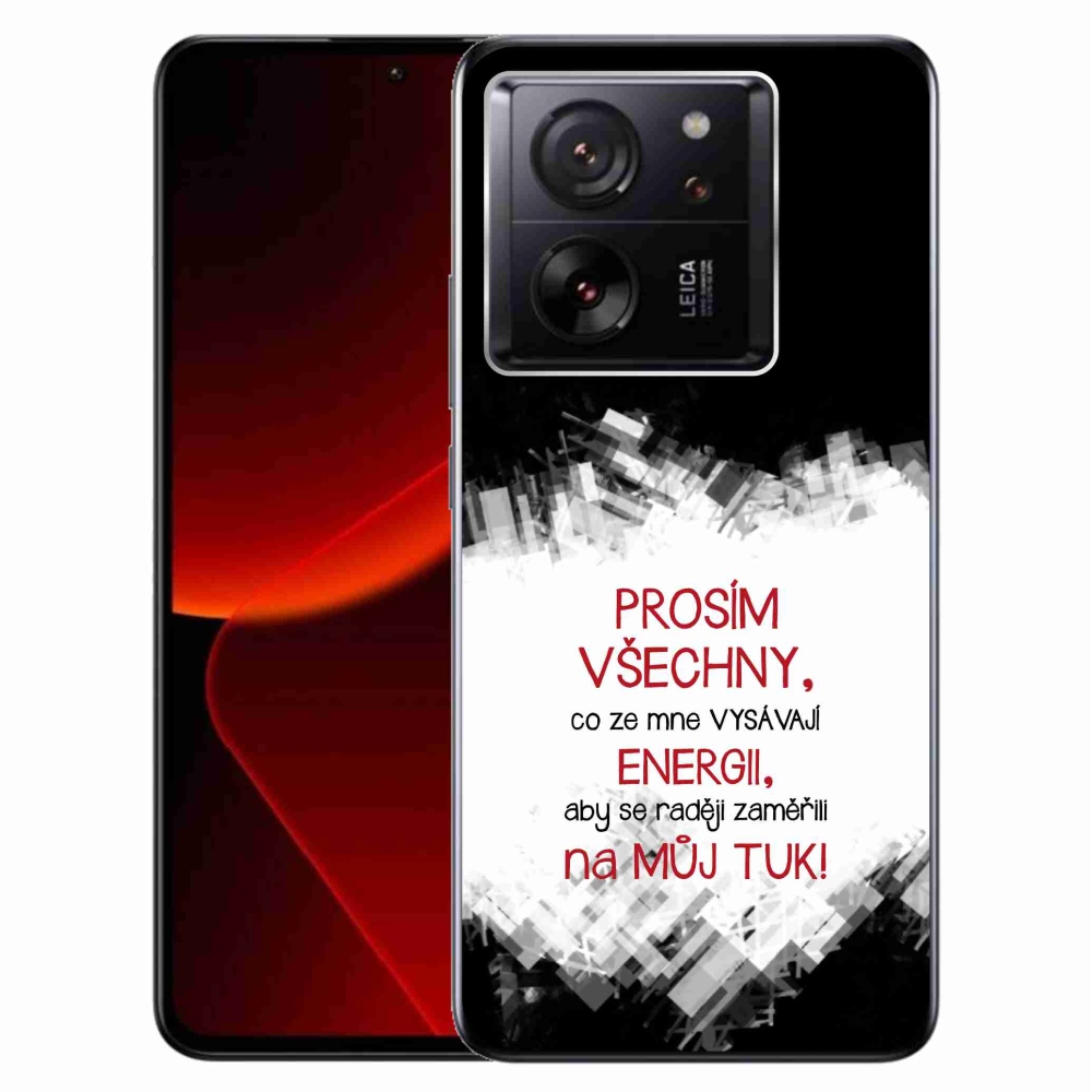 Gelový kryt mmCase na Xiaomi 13T/13T Pro - vtipný text 1 červený