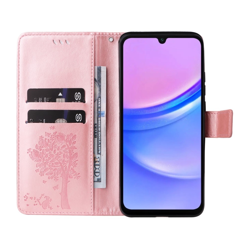 Trees knížkové pouzdro na Samsung Galaxy A16 4G/5G/A26 5G - růžovozlaté