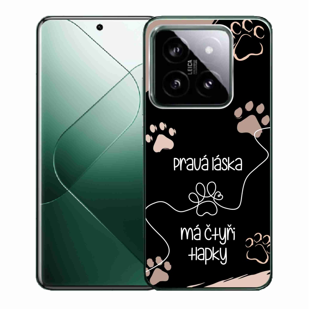 Gelový kryt mmCase na Xiaomi 14 - psí motiv 1 černé pozadí