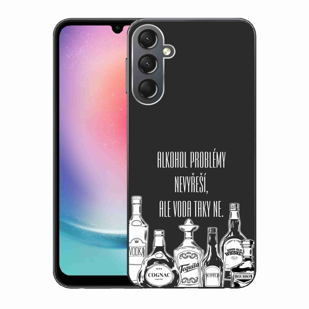 Gelový kryt mmCase na Samsung Galaxy A24 - vtipný text černé pozadí