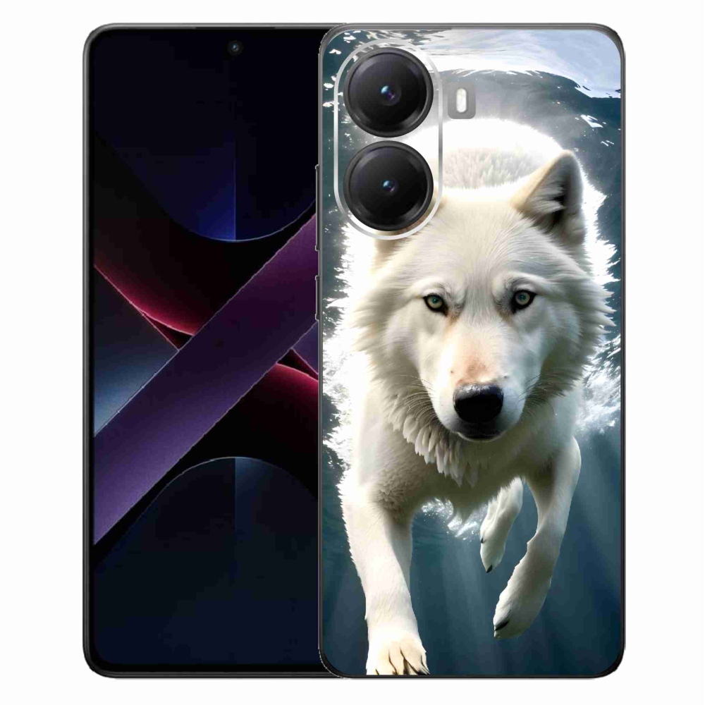 Gelový kryt mmCase na Xiaomi Poco X7 Pro 5G - bílý vlk