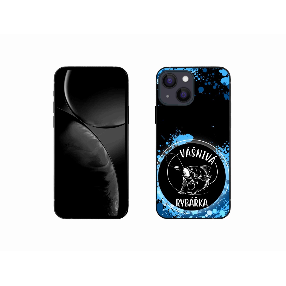 Gelový kryt mmCase na iPhone 13 mini 5.4 - vášnivá rybářka černé pozadí