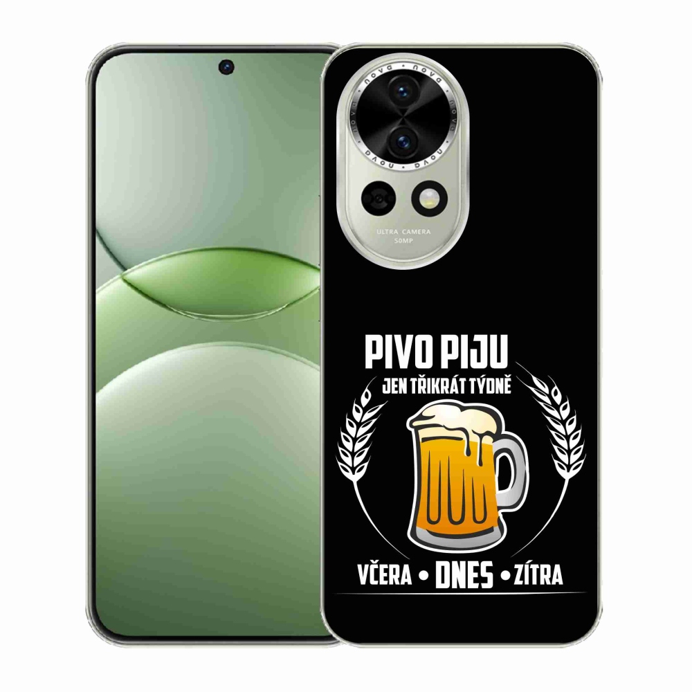 Gelový kryt mmCase na Huawei Nova 13 5G - pivní motiv černé pozadí