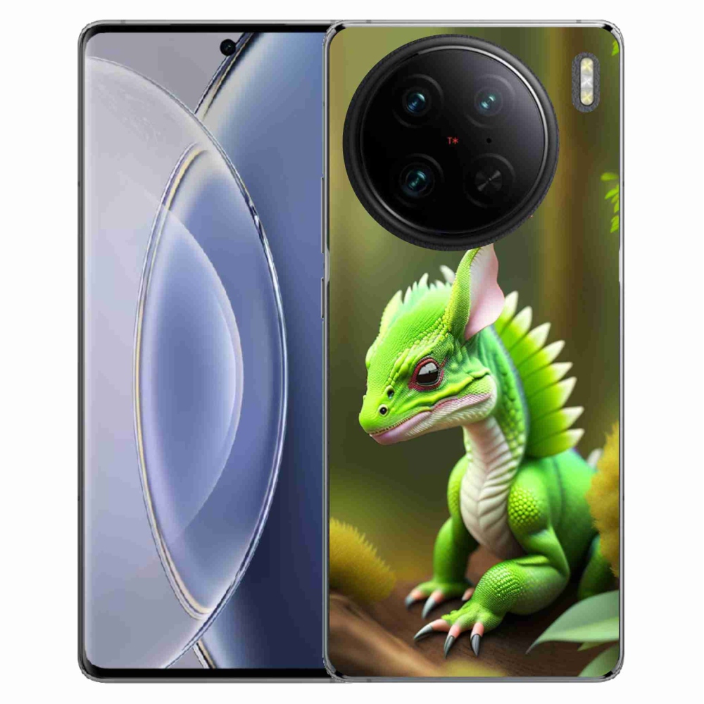 Gelový kryt mmCase na Vivo X90 Pro - zelený dráček