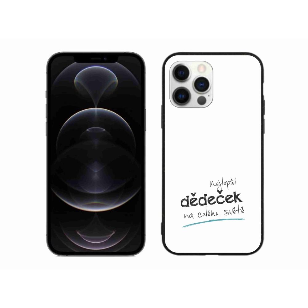 Gelový kryt mmCase na iPhone 12 Pro Max - nejlepší dědeček 3 bílé pozadí
